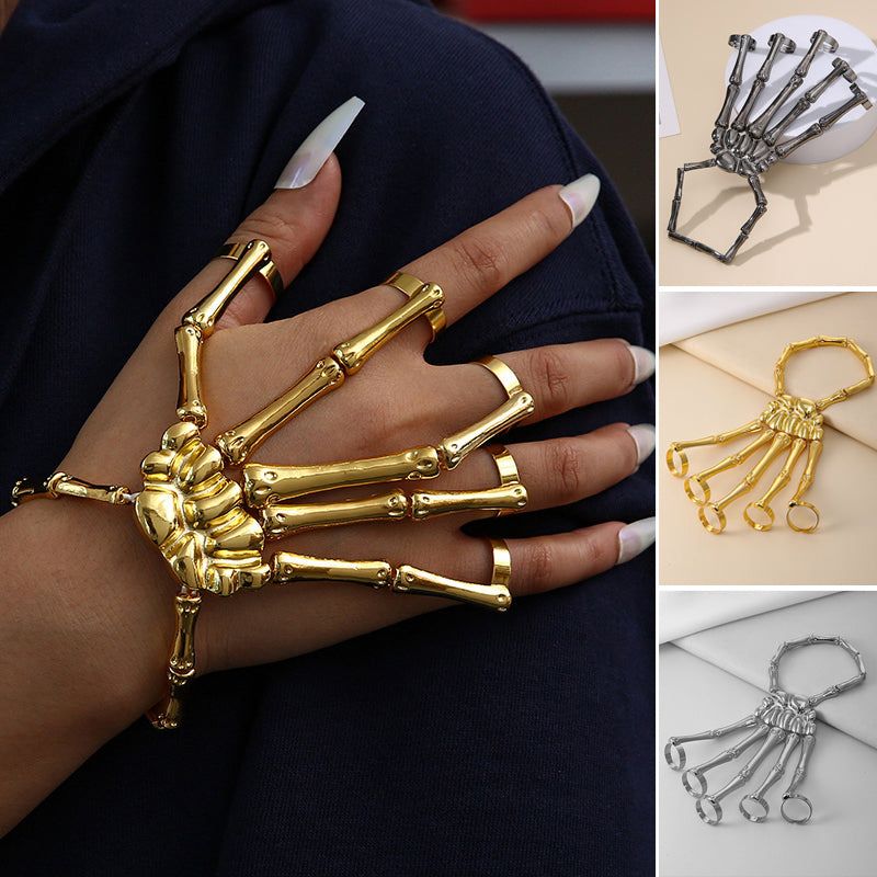 Skelet Handketting Metaal Halloween Accessoire Gothic Sieraad Cosplay Party Decoratie Feest Kostuum Armband | Sansoti