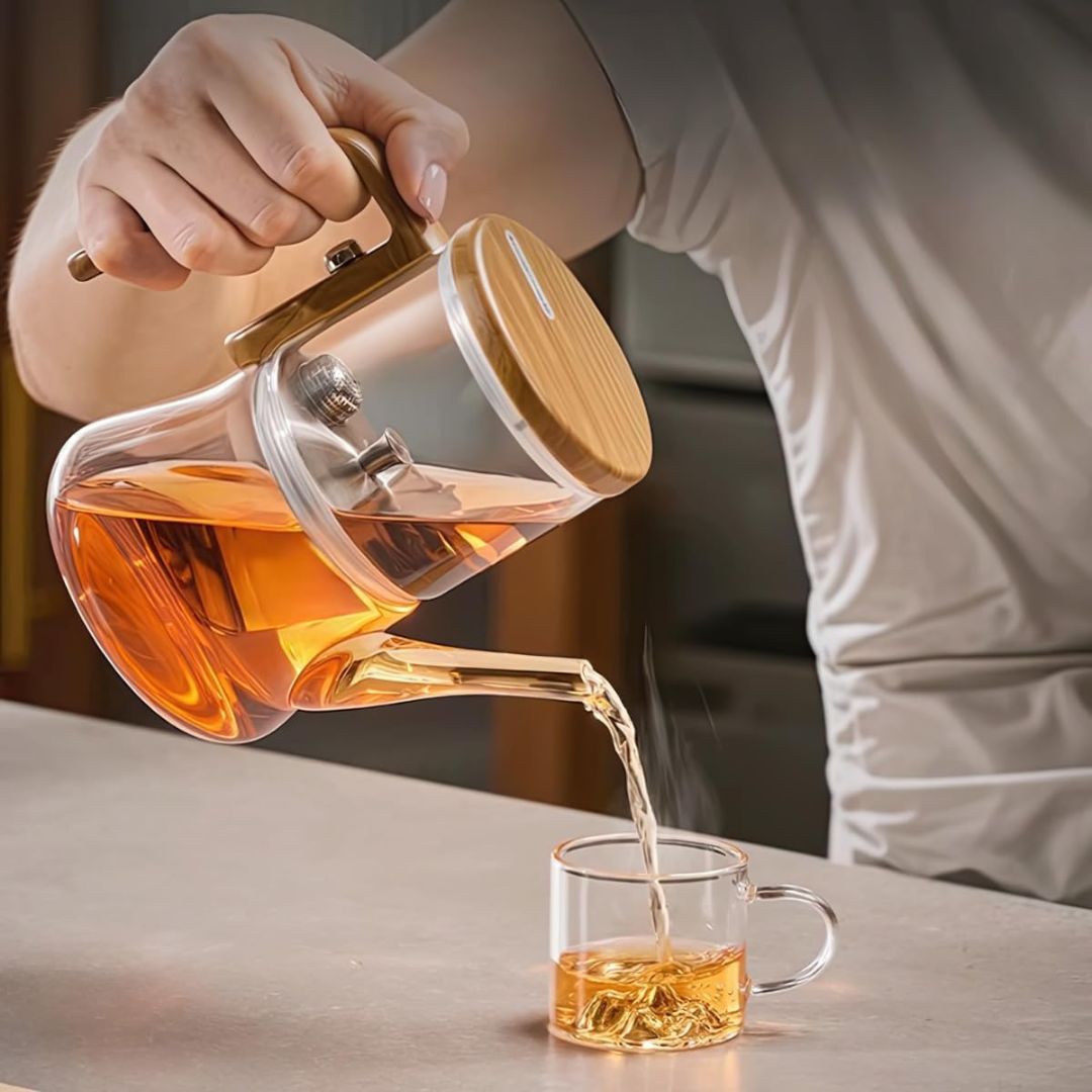 Glass Teapot with Magnetic Filter 740ml Borosilicate Heat-Resistant Removable Infuser Tea Brewing | Sansoti