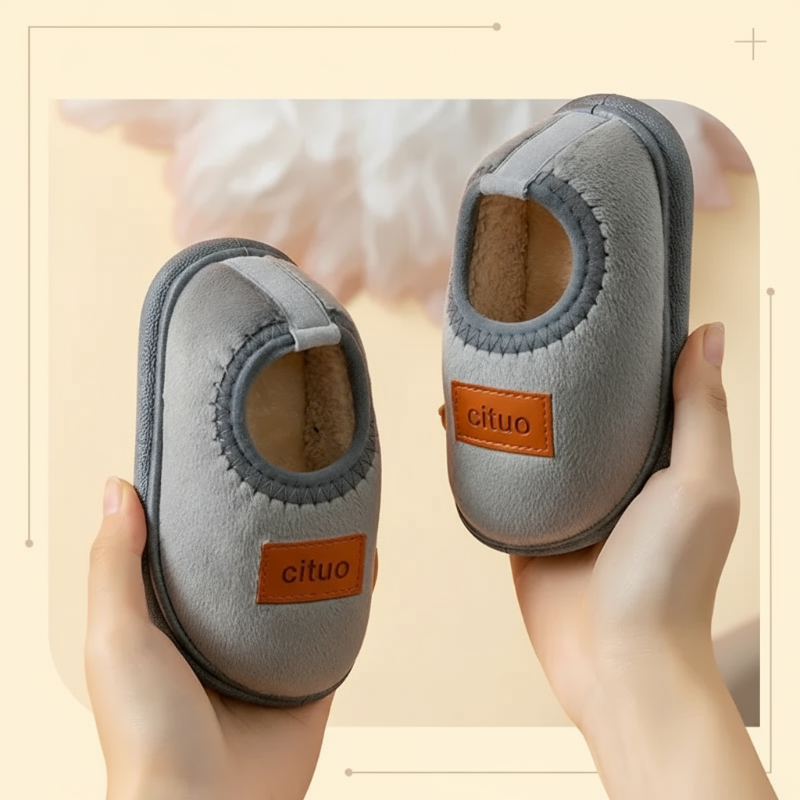 Pantoufles d’hiver douces pour enfants avec semelle antidérapante, doublure chaude, confort, chaussures d’intérieur pour tout-petits et enfants d’âge préscolaire | Sansoti