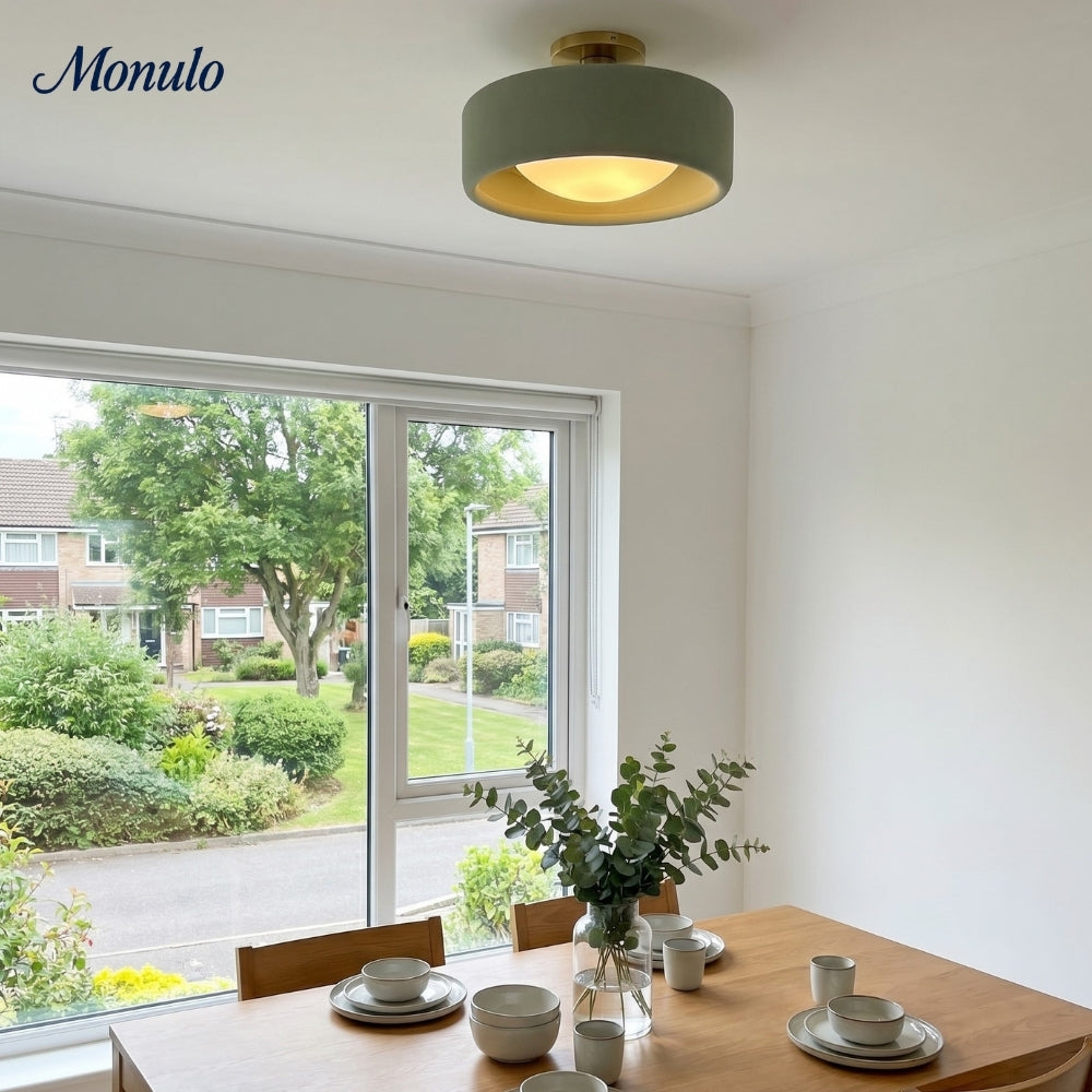 Porseleinen Plafondlamp met Strakke Montage – Moderne Lage Profiellamp Keramiek Opbouwverlichting | Sansoti