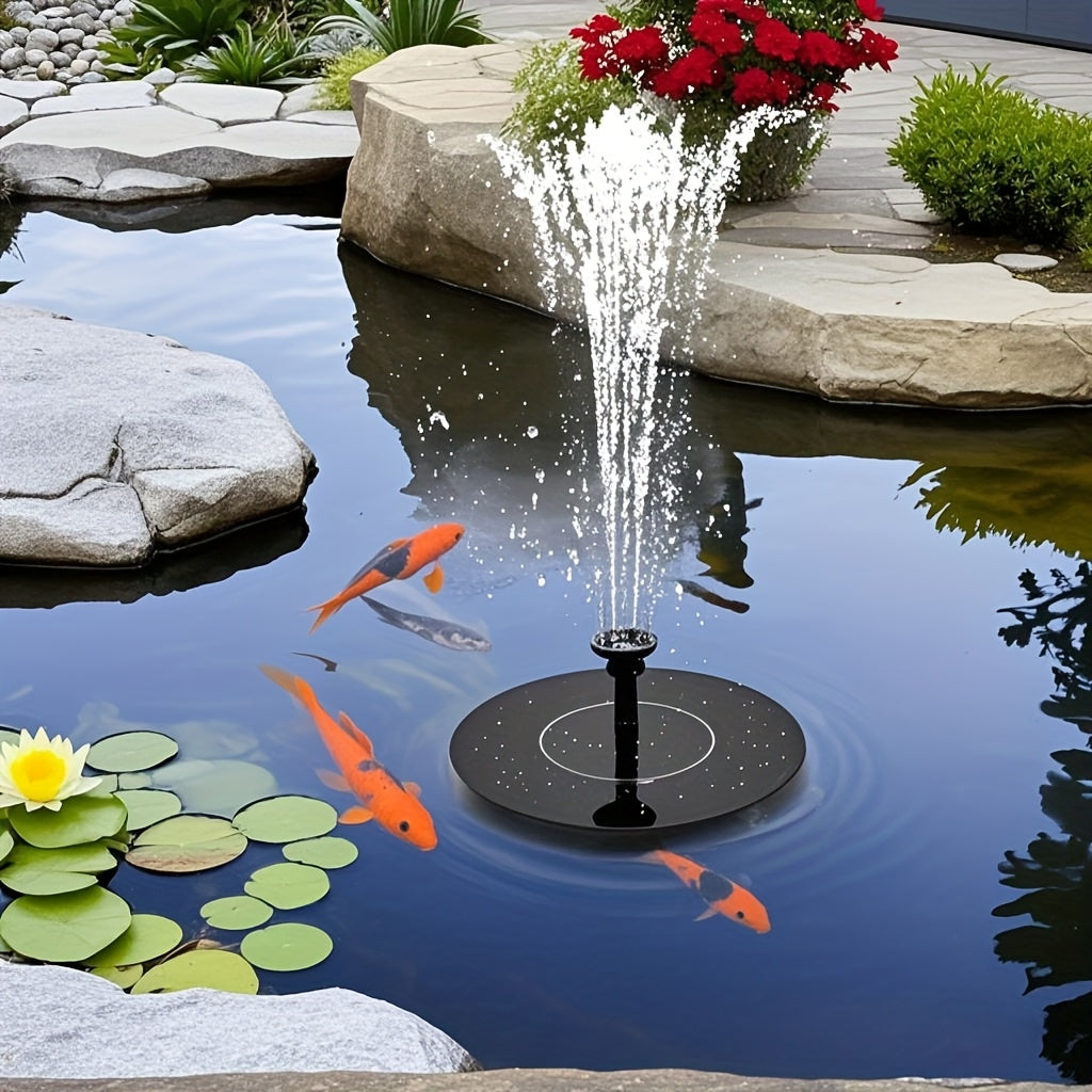 Drijvende Tuinfontein op Zonne-energie met Verwisselbare Sproeiers voor Vijver Vogelbad Terras Tuin Waterornament | Sansoti