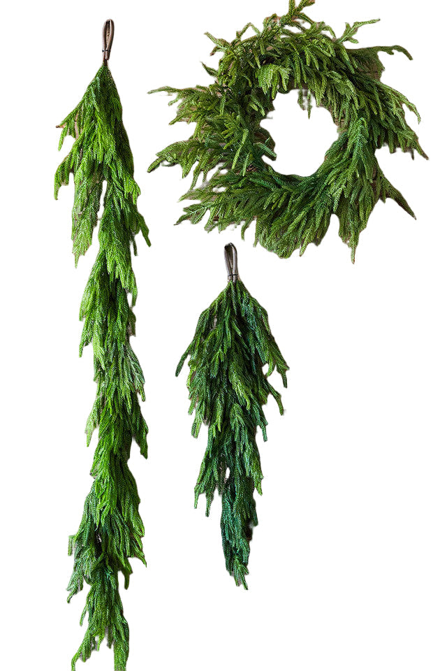 Guirlande de Noël artificielle en branches de sapin, 120-270 cm, dense, verte et flexible, décoration intérieure et extérieure pour porte, escalier ou cheminée | Sansoti