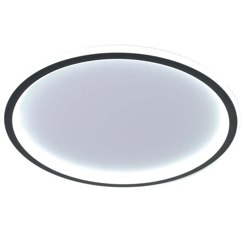 Moderne runde LED-Deckenleuchte aus weißem oder schwarzem Metall und Acryl, dimmbare Deckenbeleuchtung für Schlafzimmer und Wohnzimmer | Sansoti