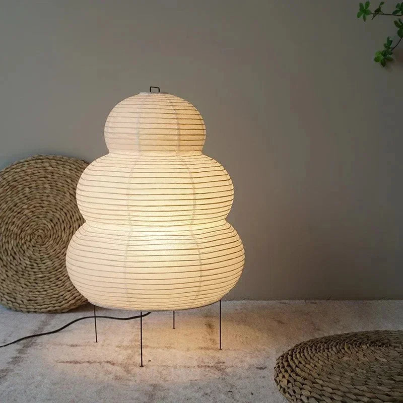 Stehleuchte Reispapier Japanisches Design Weiß 40cm Stimmungslicht Wohnzimmer Schlafzimmer | Restfield