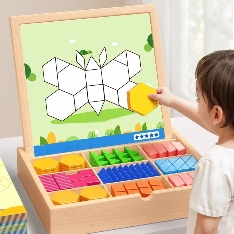 Magnetische Houten Bouwblokken met Voorbeeldkaarten 180/200-delig Educatief Speelgoed voor Kinderen 3+ Jaren met Opbergdoos STEM Ontwikkelingsspel Ruimtelijk Inzicht Fijne Motoriek Creatief Bouwen | Sansoti