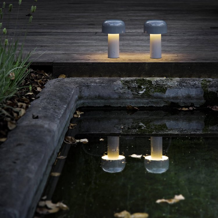 Paddenstoel Tafellamp Oplaadbaar | Draadloze LED Sfeerverlichting met Dimfunctie voor Binnen & Buiten | Sansoti