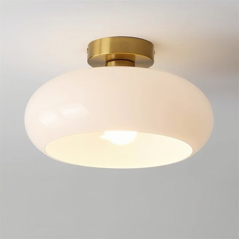 Deckenleuchte Glas Messing Vintage-Retro-Stil E27 28cm Flur Küche Schlafzimmer Badezimmer Mundgeblasen Wohnzimmer | Sansoti