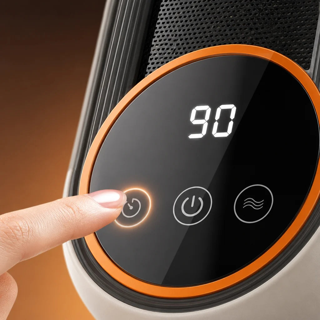 Portable Ceramic Heater Touch Control Tip-Over Protection Energy-Efficient Heating Quiet Operation | Sansoti