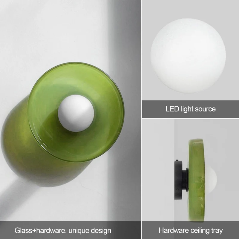 Mulon Decken- und Wandleuchte Glas G9 Bernstein Wohnzimmer Schlafzimmer Design Beleuchtung Modern Rund | Restfield