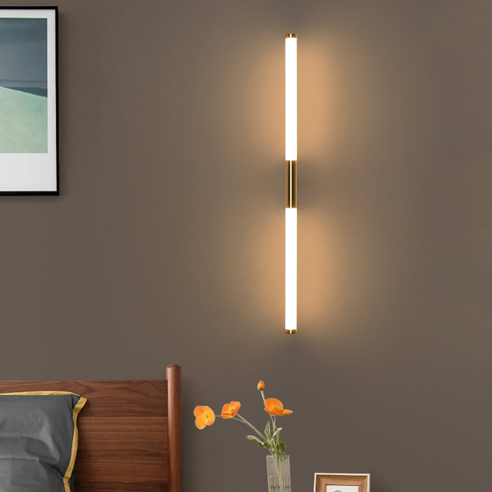 Modern Wall Light with Mirror Surface Copper-Colored White LED IP44 Waterproof Bedroom Bathroom Linear Design | Sansoti