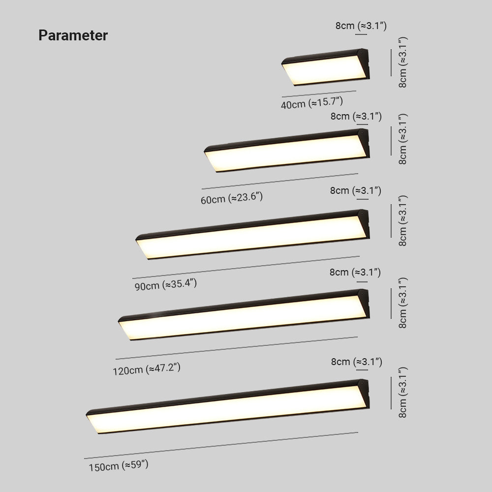 Modern Outdoor Wall Light Metal Acrylic Black Linear LED 40-150cm Garden Balcony Patio Facade Outdoor Lighting | Sansoti