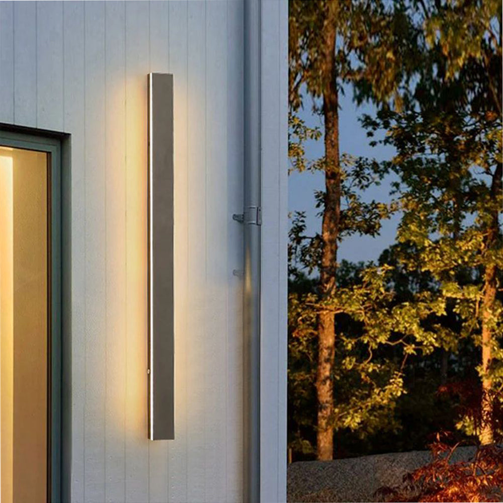 Buitenwandlamp LED Lineair Metaal Acryl IP65 Tuin Gang Zwart 30-200cm Dimbaar | Sansoti