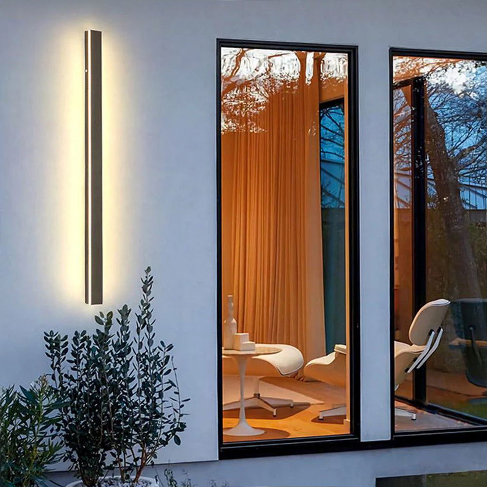Buitenwandlamp LED Lineair Metaal Acryl IP65 Tuin Gang Zwart 30-200cm Dimbaar | Sansoti