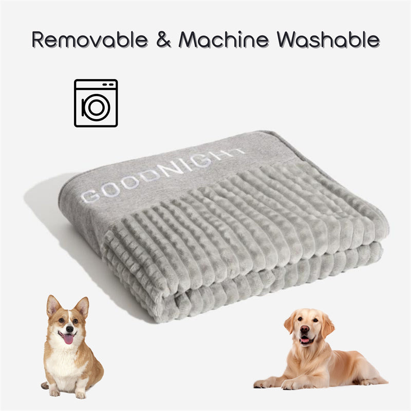 Hundebett Plüsch Rutschfest Waschbar Braun 80x64cm Orthopädisches Hundebett Groß