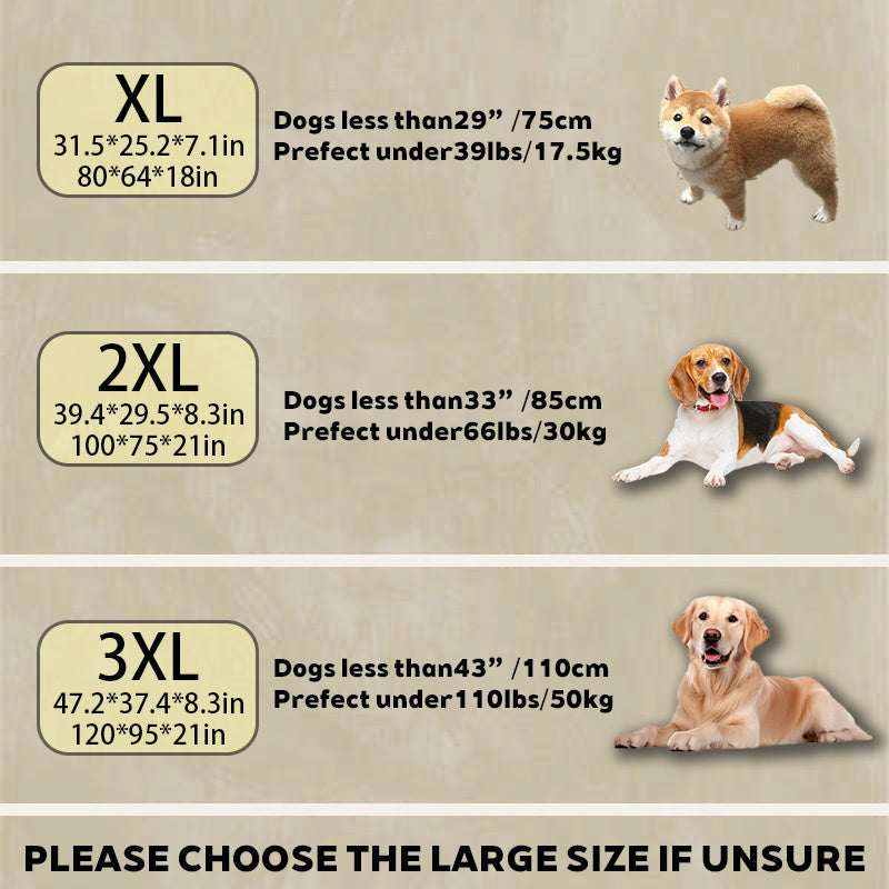 Hundebett Plüsch Rutschfest Waschbar Braun 80x64cm Orthopädisches Hundebett Groß