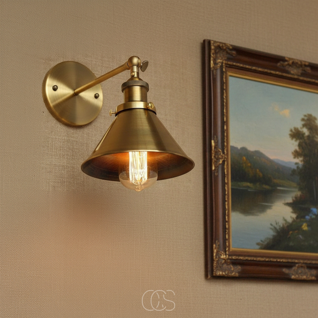 Wandlamp Verstelbaar Messing Vintage Metaal E27 Leeslamp Slaapkamer Woonkamer Hal Warm Licht Industrieel | Sansoti