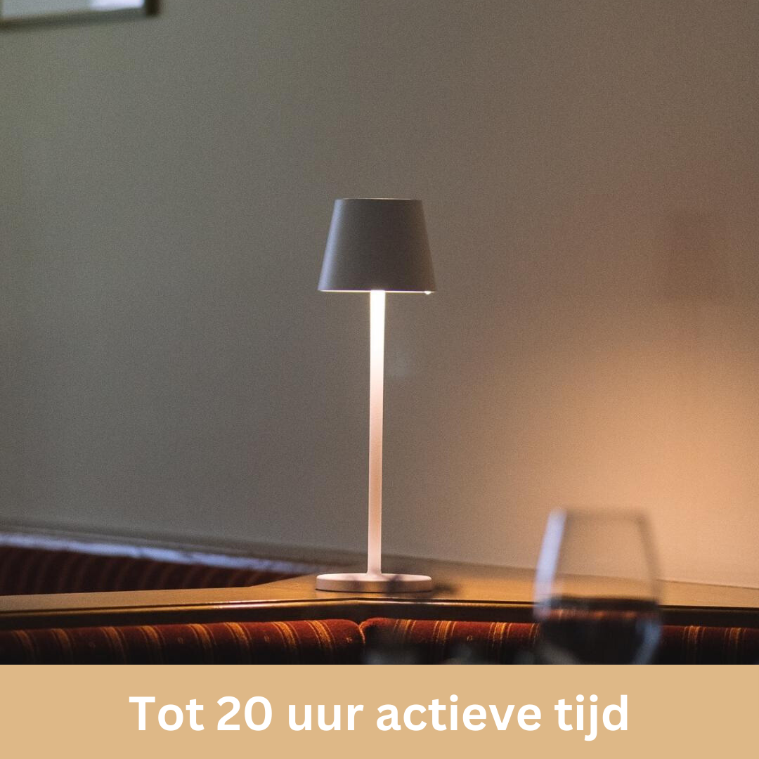 Oplaadbare Tafellamp met Aanraakbediening – Dimbaar Led-Licht – Draadloze Sfeerverlichting voor Binnen en Buiten | Sansoti