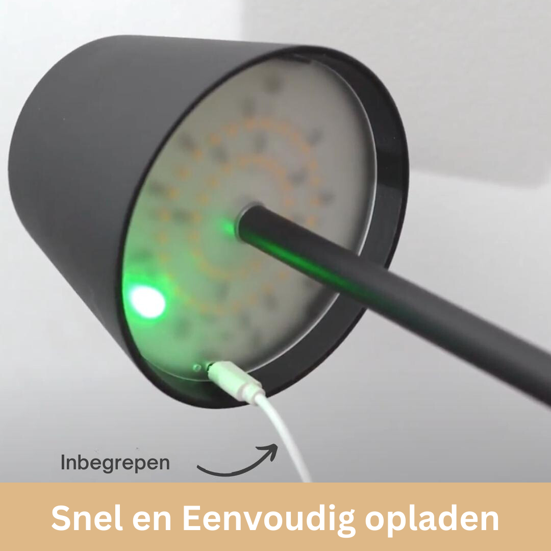 Oplaadbare Tafellamp met Aanraakbediening – Dimbaar Led-Licht – Draadloze Sfeerverlichting voor Binnen en Buiten | Sansoti