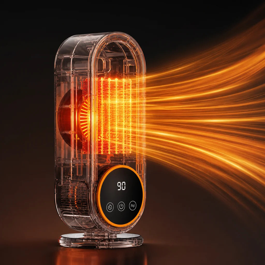 Portable Ceramic Heater Touch Control Tip-Over Protection Energy-Efficient Heating Quiet Operation | Sansoti