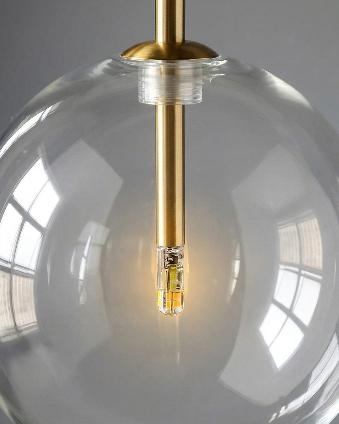 Glazen Hanglamp Bol Messing Chroom Zwart Modern Design Warm Wit 3000K 15cm 20cm 25cm Plafondverlichting Eetkamer | Sansoti