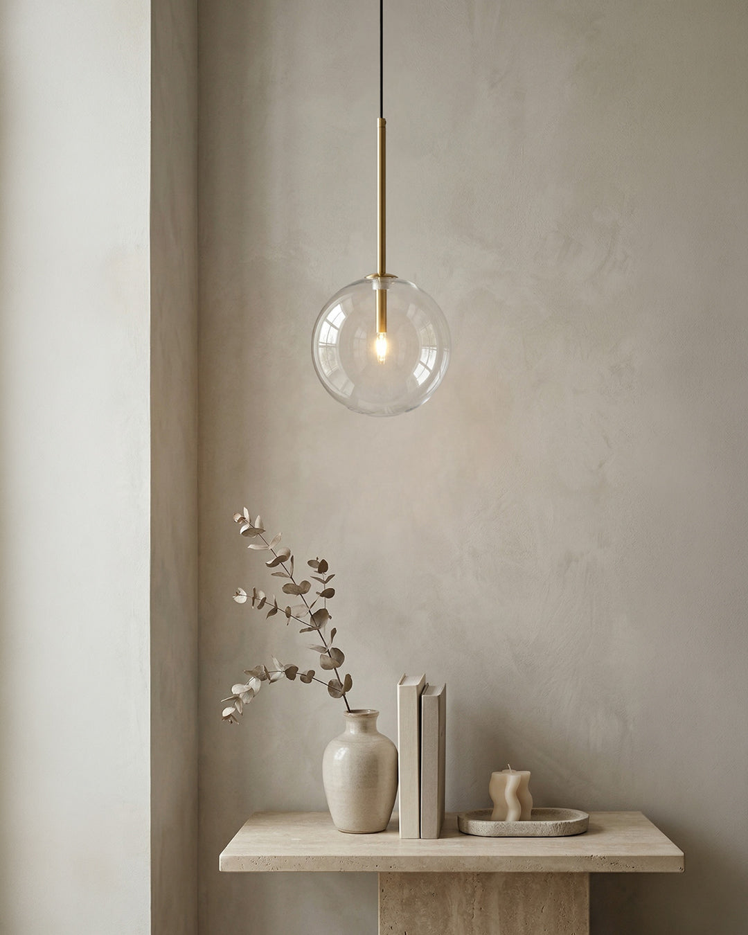 Glazen Hanglamp Bol Messing Chroom Zwart Modern Design Warm Wit 3000K 15cm 20cm 25cm Plafondverlichting Eetkamer | Sansoti