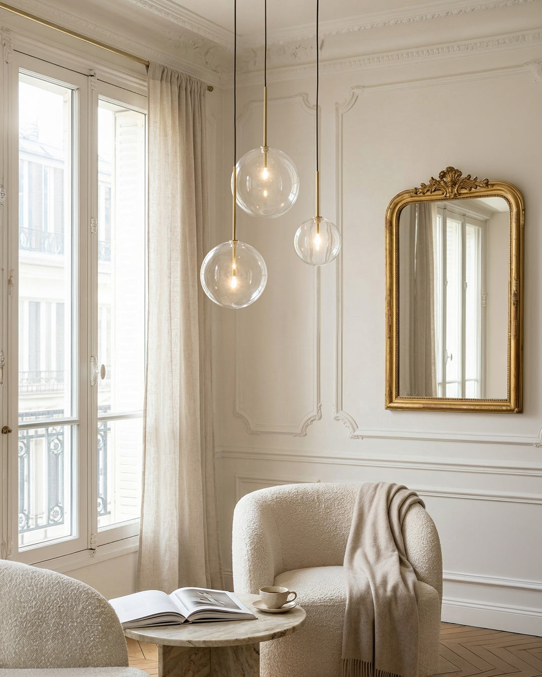 Glazen Hanglamp Bol Messing Chroom Zwart Modern Design Warm Wit 3000K 15cm 20cm 25cm Plafondverlichting Eetkamer | Sansoti