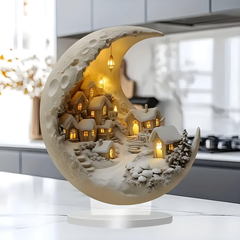 Acryl Maandorp Decoratief Accent met Verlichting – Betoverende Sfeerverlichting voor je Interieur | Sansoti
