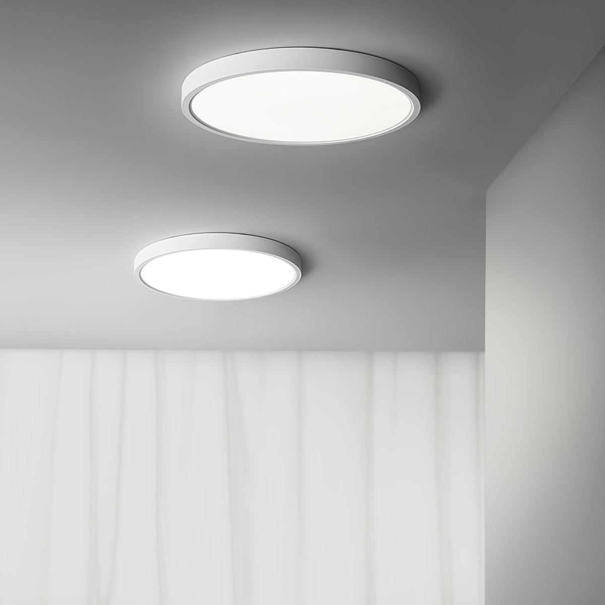 Ultradünne runde LED-Deckenleuchte mit minimalistischer moderner Ausführung für Wohnzimmer und Schlafzimmer, 5 Größen | Sansoti