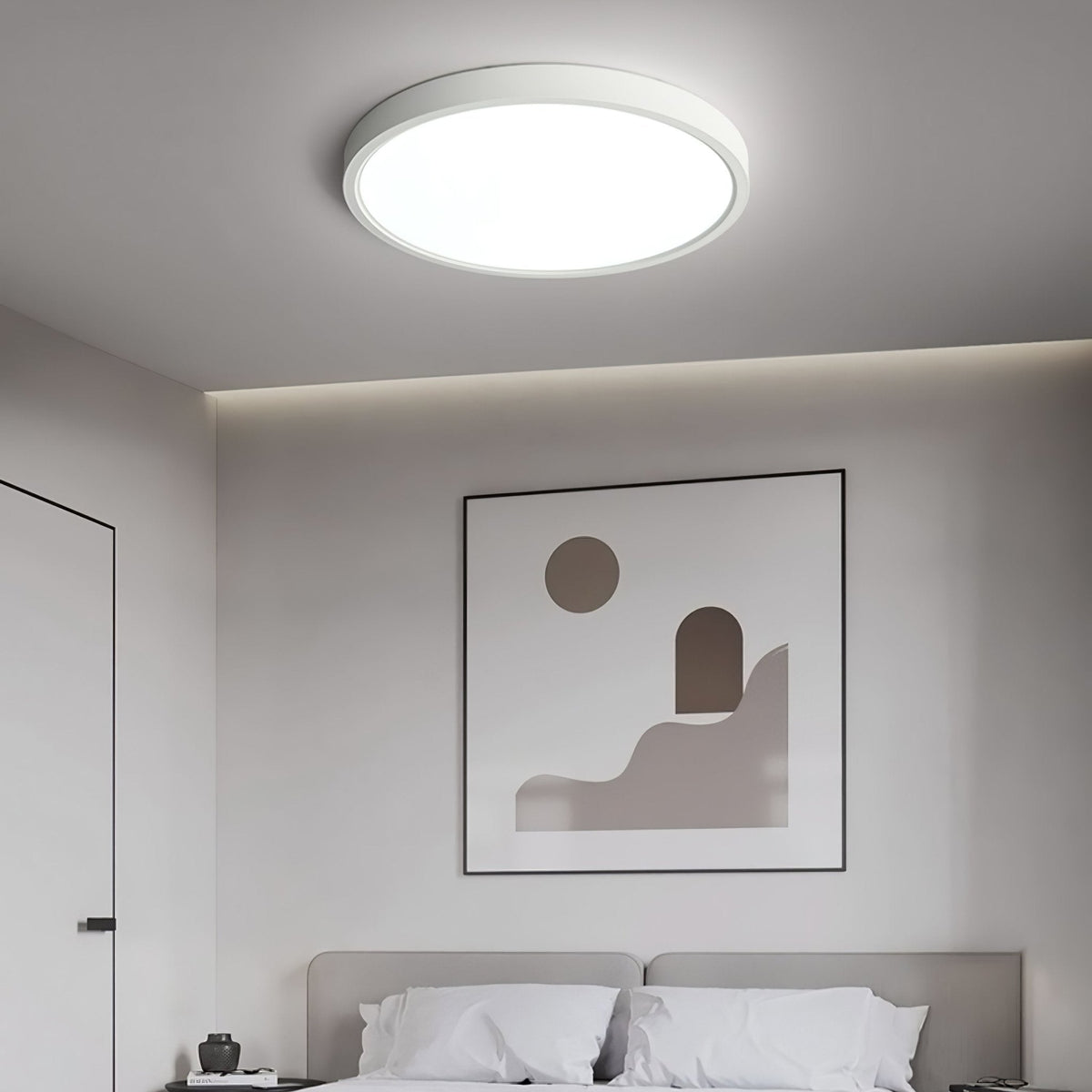 Ultradünne runde LED-Deckenleuchte mit minimalistischer moderner Ausführung für Wohnzimmer und Schlafzimmer, 5 Größen | Sansoti