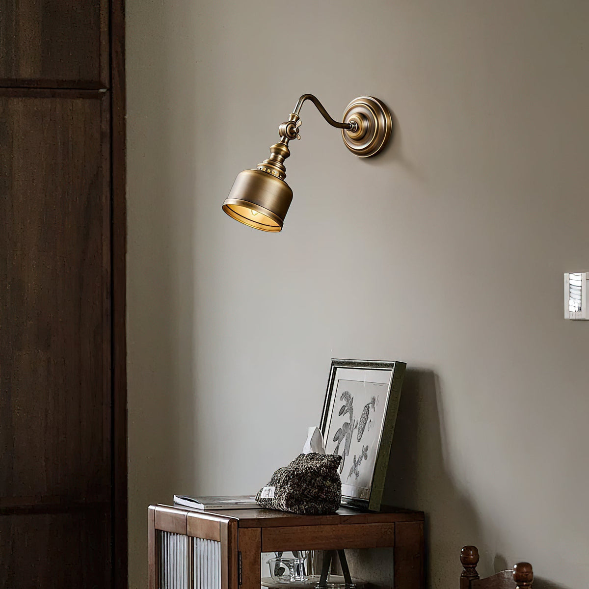 Wandlamp Verstelbaar Leesarmatuur Messing Antiek Brons Zwanenhals Stijl Slaapkamer Woonkamer Interieur Verlichting | Sansoti