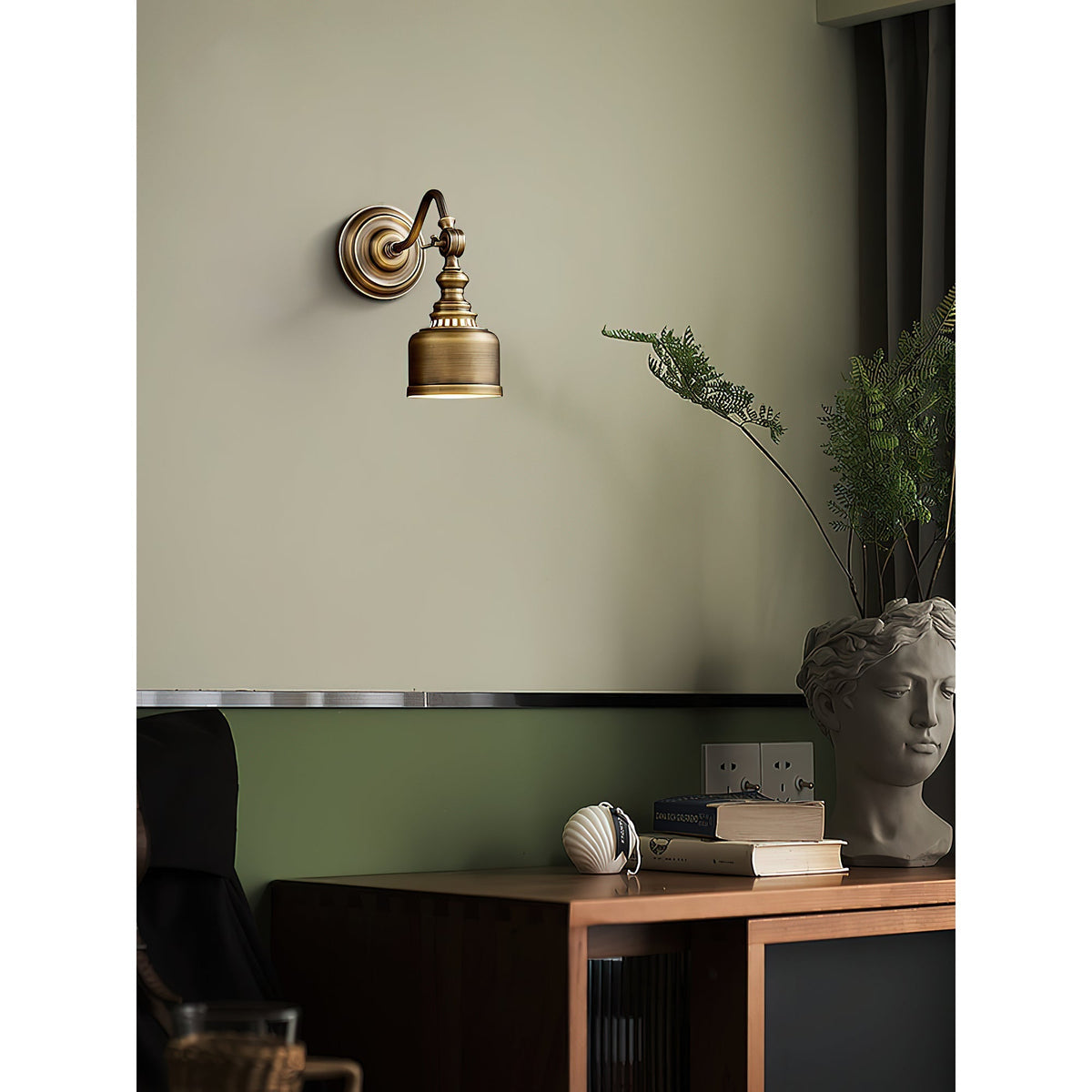 Wandlamp Verstelbaar Leesarmatuur Messing Antiek Brons Zwanenhals Stijl Slaapkamer Woonkamer Interieur Verlichting | Sansoti