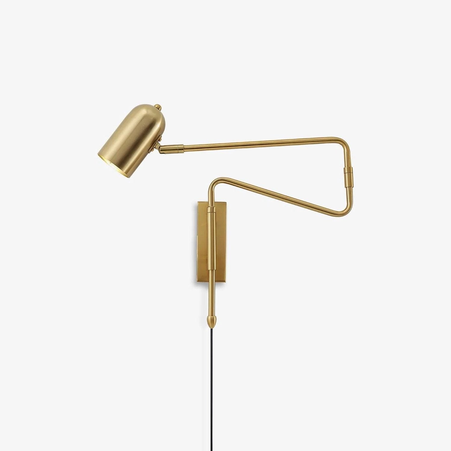 Verstelbare Wandlamp met Plug | Draaibare Arm en Zwenkkap | Perfect voor Slaapkamer en Leeshoek | Sansoti