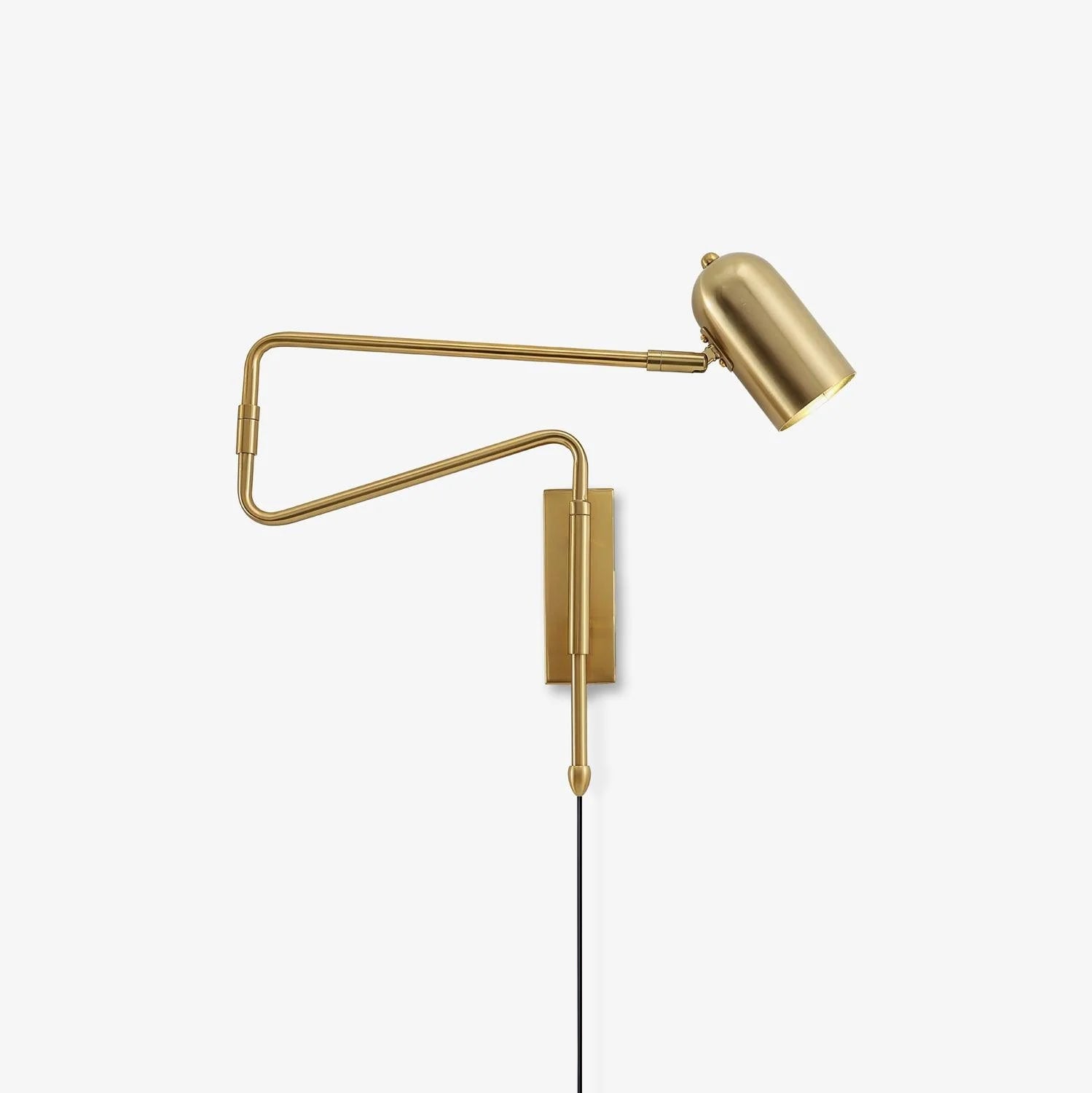 Verstelbare Wandlamp met Plug | Draaibare Arm en Zwenkkap | Perfect voor Slaapkamer en Leeshoek | Sansoti
