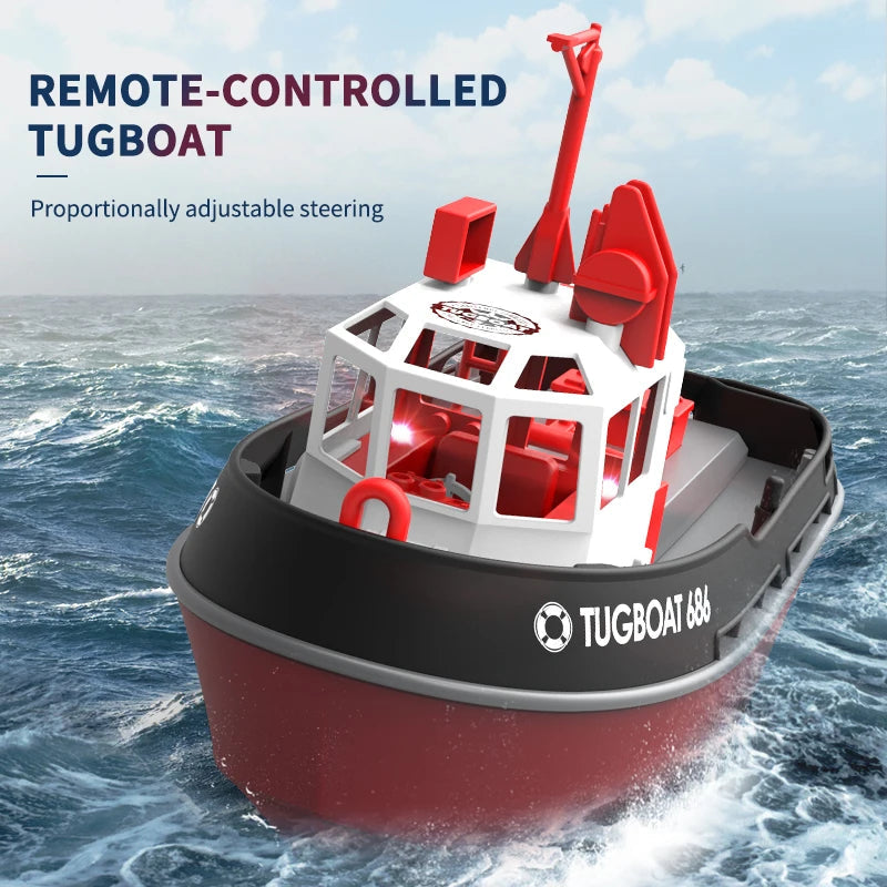 RC Sleepboot Watermodel met Dubbele Motoren Radiobesturing 50 Meter Bereik Waterspeelgoed voor Kinderen | Sansoti