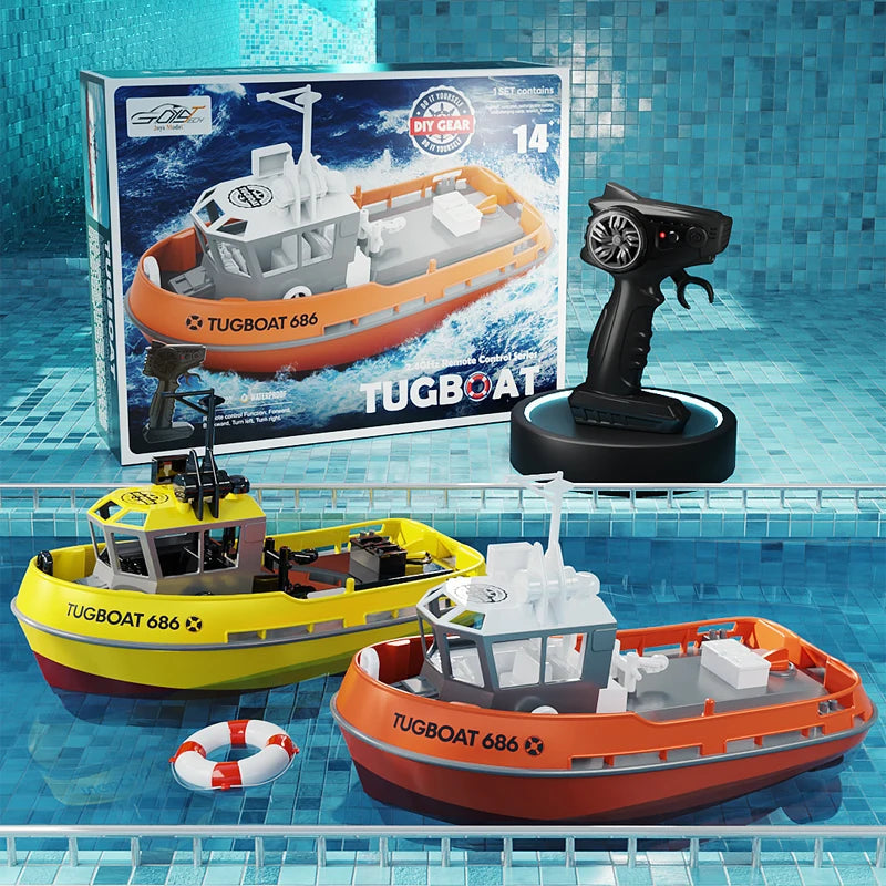 RC Sleepboot Watermodel met Dubbele Motoren Radiobesturing 50 Meter Bereik Waterspeelgoed voor Kinderen | Sansoti
