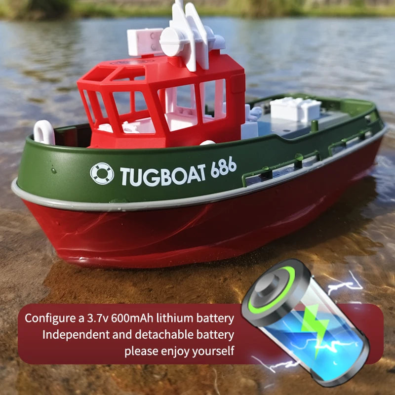 RC Sleepboot Watermodel met Dubbele Motoren Radiobesturing 50 Meter Bereik Waterspeelgoed voor Kinderen | Sansoti