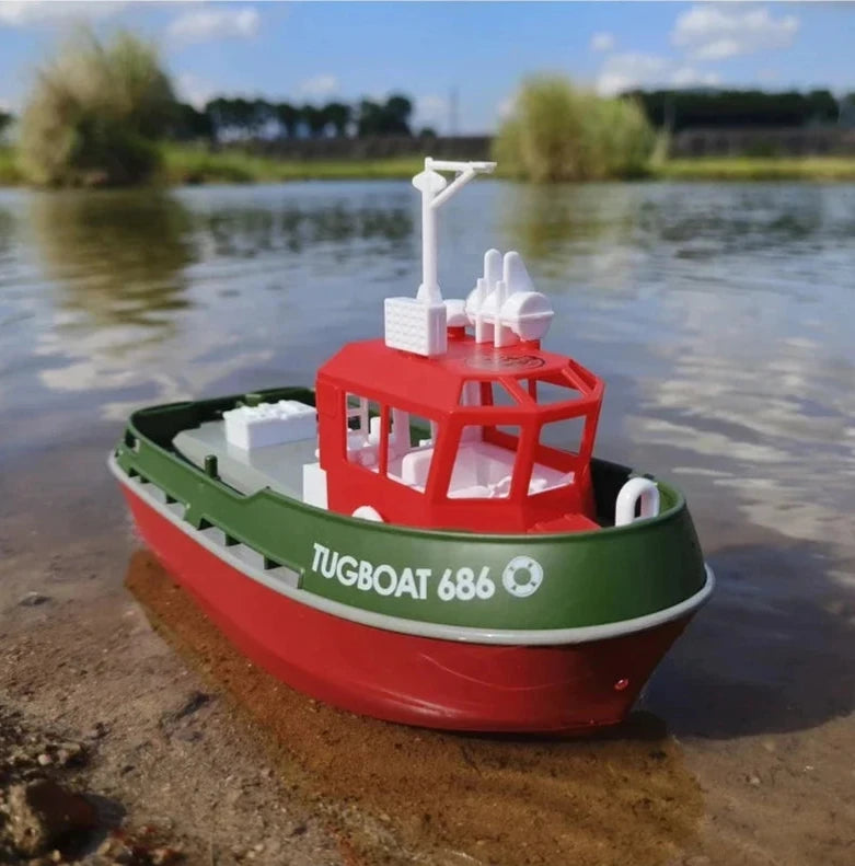 RC Sleepboot Watermodel met Dubbele Motoren Radiobesturing 50 Meter Bereik Waterspeelgoed voor Kinderen | Sansoti