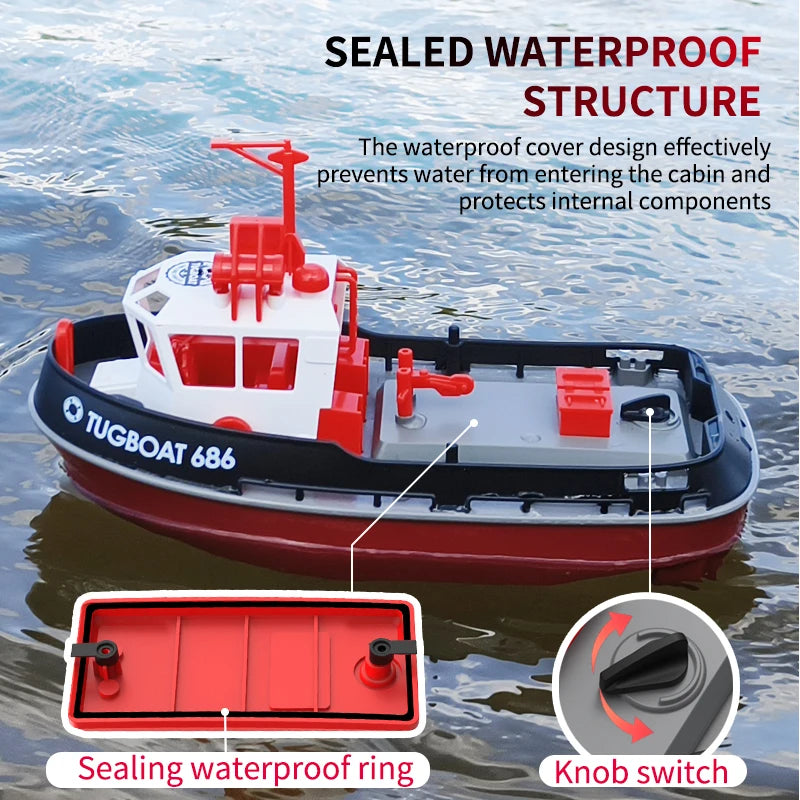 RC Sleepboot Watermodel met Dubbele Motoren Radiobesturing 50 Meter Bereik Waterspeelgoed voor Kinderen | Sansoti