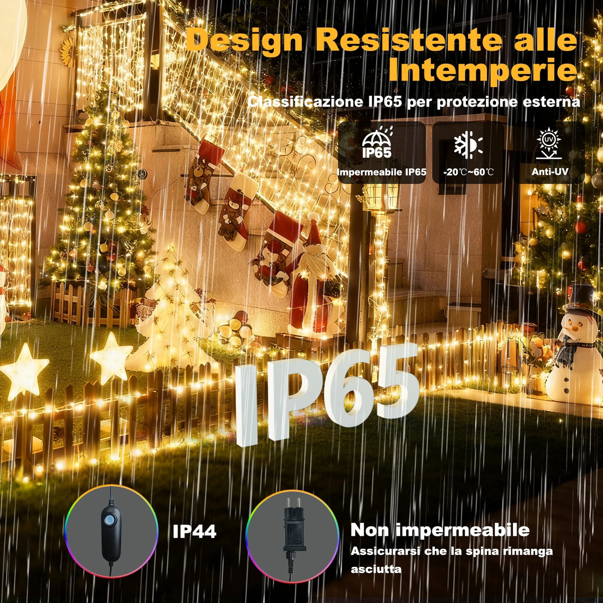 Icicle LED string lights with adjustable lengths, 200-1800 lights, app control, dimmable party lighting | Sansoti