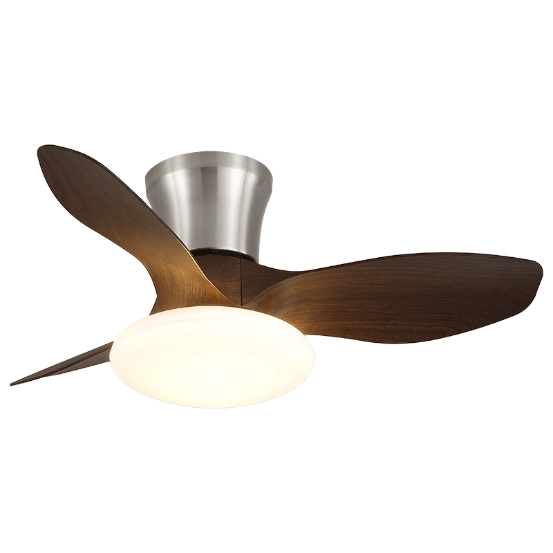 Ventilateur de plafond design moderne avec éclairage LED | Pales en bois | Sansoti