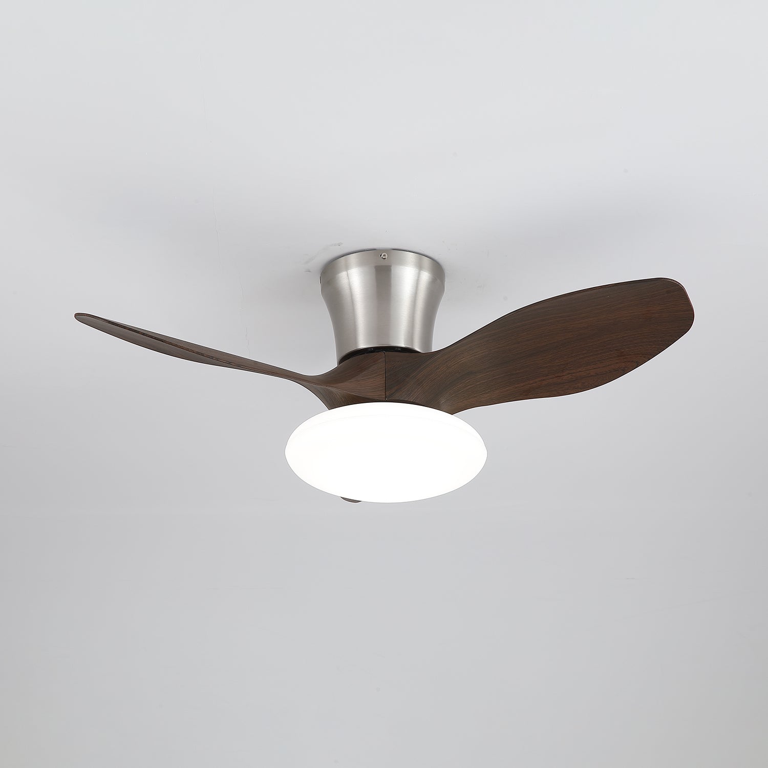 Ventilateur de plafond design moderne avec éclairage LED | Pales en bois | Sansoti
