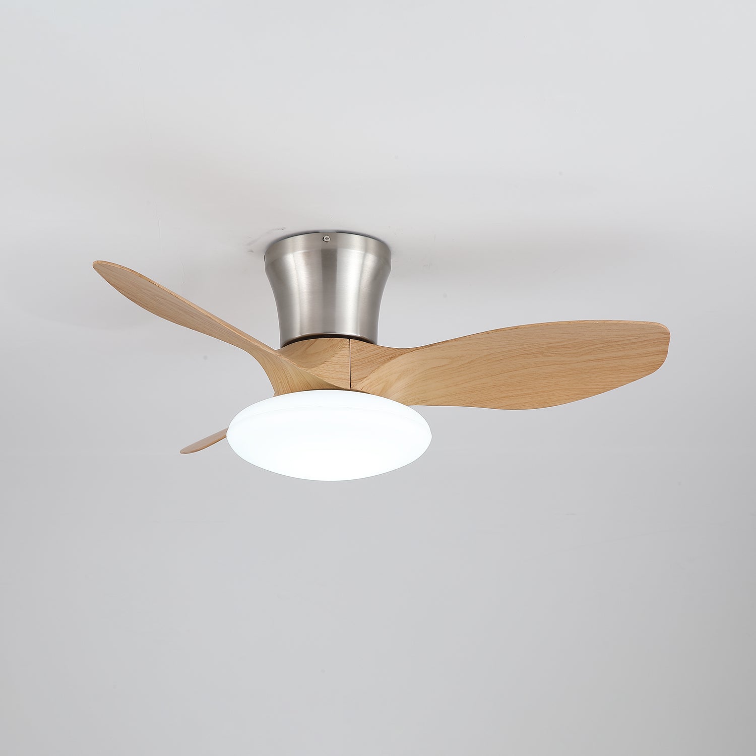 Ventilateur de plafond design moderne avec éclairage LED | Pales en bois | Sansoti