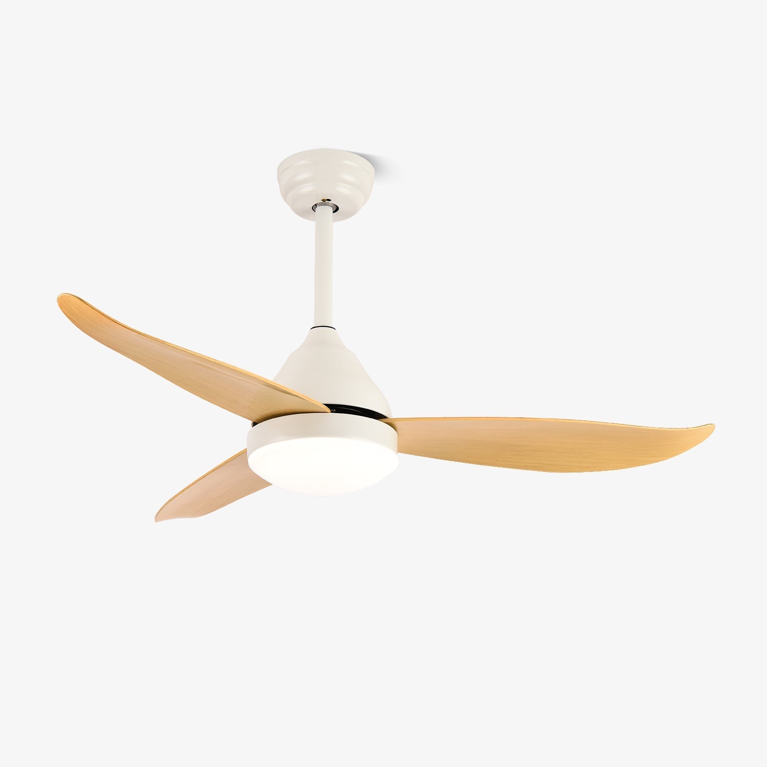 Moderne Plafondventilator Fia met Verlichting 3 Snelheden Afstandsbediening ø106 cm Zwart Wit Houtkleur | Sansoti