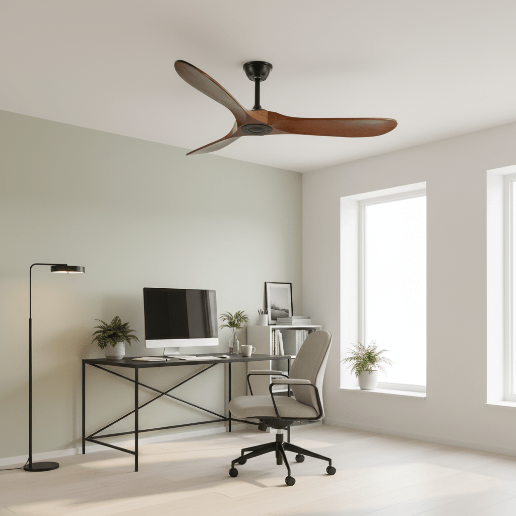 Plafondventilator met Houten Bladen en Stille DC Motor 106-132cm 6 Snelheden Afstandsbediening Klimaatbeheersing voor Woonkamer Slaapkamer Ventilatie | Sansoti