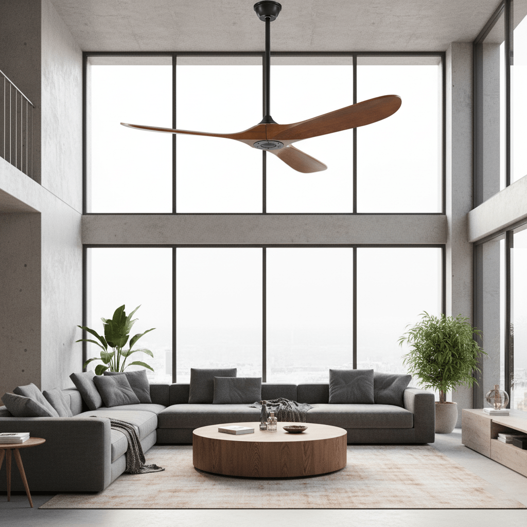 Plafondventilator met Houten Bladen en Stille DC Motor 106-132cm 6 Snelheden Afstandsbediening Klimaatbeheersing voor Woonkamer Slaapkamer Ventilatie | Sansoti