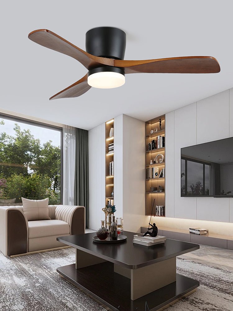 Plafondventilator met Verlichting Knox Strak Minimalistisch Scandinavisch Design Houten Bladen DC-Motor Dimbaar | Sansoti
