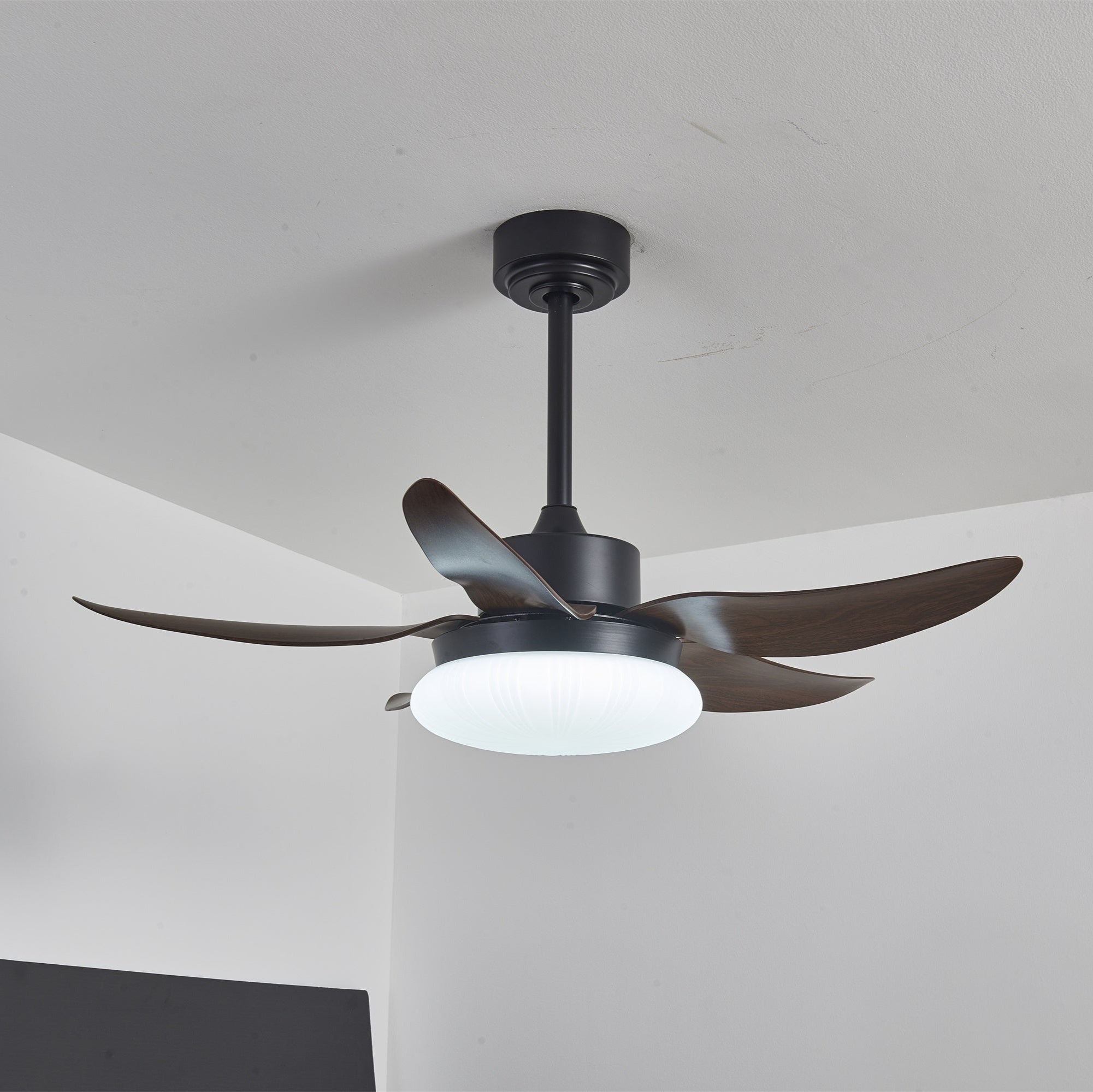 Moderne plafondventilator met verlichting en afstandsbediening hout design 106 cm | Sansoti