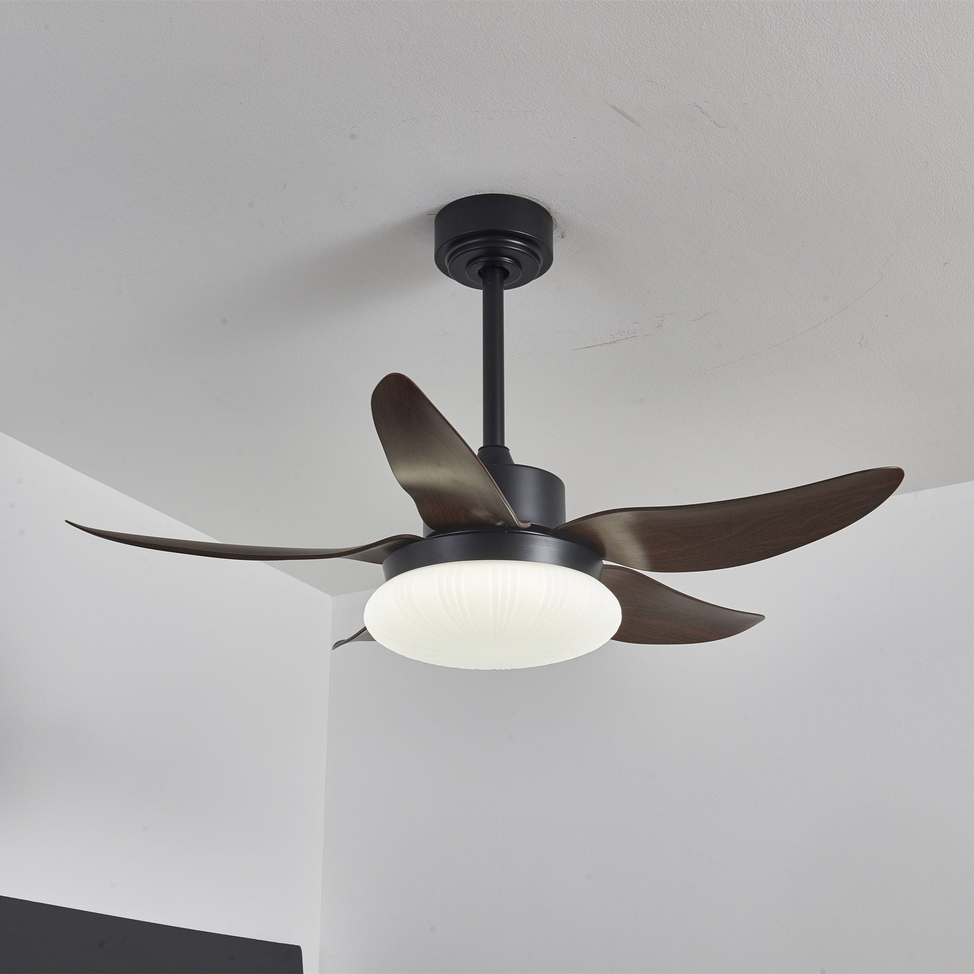 Moderne plafondventilator met verlichting en afstandsbediening hout design 106 cm | Sansoti