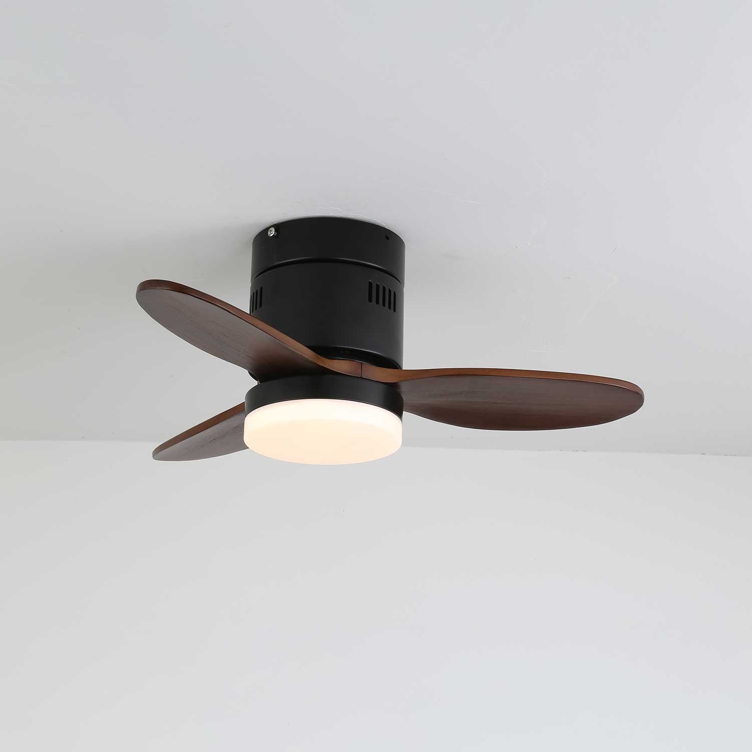 Plafondventilator met Verlichting Moderne Minimalistische Houtlook | Sansoti