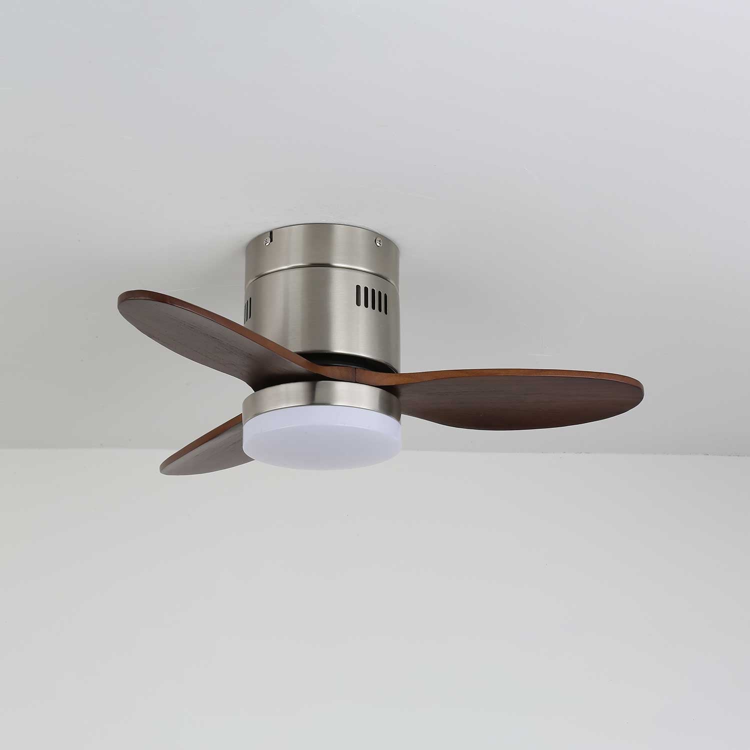 Plafondventilator met Verlichting Moderne Minimalistische Houtlook | Sansoti